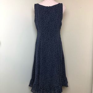 Adrianna Papell silk polka dot dress fit and flare